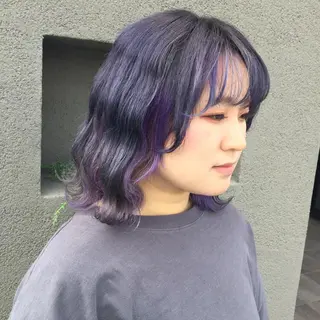 ミディアム maco 艶感ハイトーン🦋のヘアスタイル