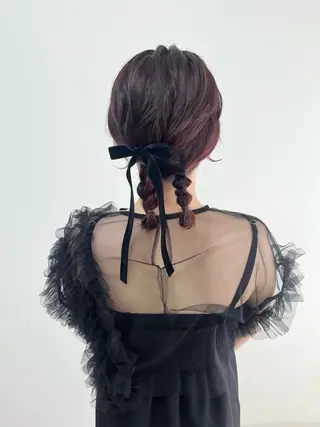 ミディアム ヘアアレンジ ヘアセットサロン /上坪愛美のヘアスタイル