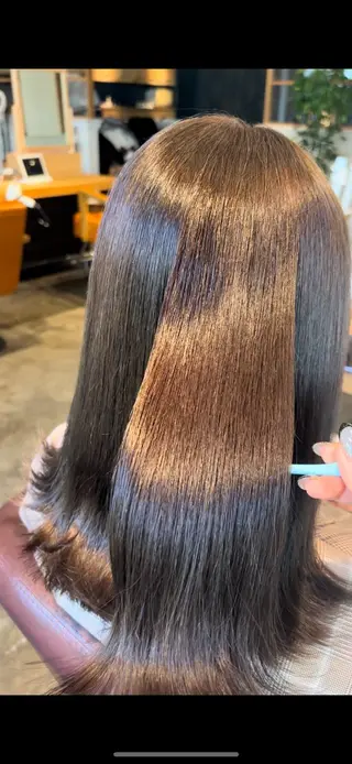 セミロング カラー 髪質改善カラー ベージュ🤎YUMEのヘアスタイル