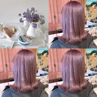 ミディアム レイヤー×グレージュ /ピンク🩷mioのヘアスタイル