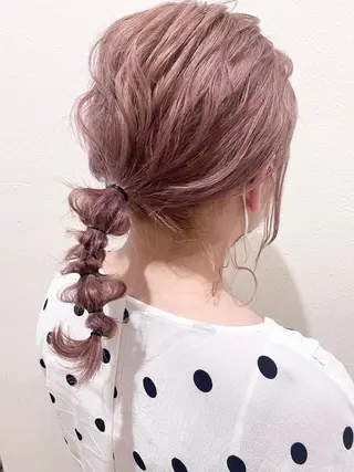 ミディアム ハイトーンカラー🍑 心斎橋のヘアスタイル