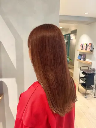 ロング カラー 切りっぱなしボブ 艶カラー🌷江梨🍎のヘアスタイル