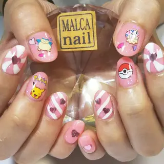 セミロング ヘアアレンジ パーマ ネイル キッズ マツエク・マツパ MALCAnail(マルカネイル)所属・荒木 莉奈のネイルデザイン