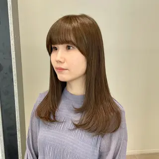 セミロング カラー GO TODAY 新宿Aura店所属・ベージュ🤎透明感 カラー🤎anriのヘアスタイル