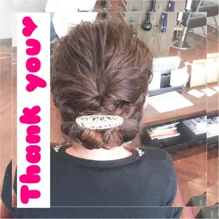 セミロング ヘアアレンジ 小國 綾かのヘアスタイル