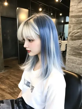 ロング カラー ユイ☆ハイトーン ☆ブリーチデザインのヘアスタイル