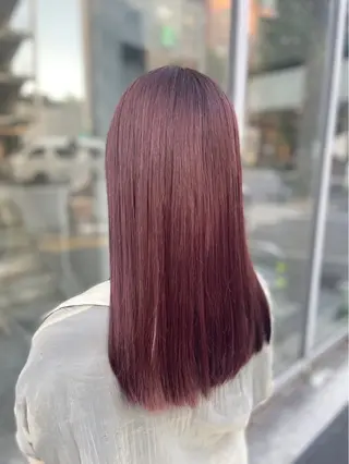 ロング カラー 透けるやわらか艶髪♡ ナチュラルストレートのヘアスタイル