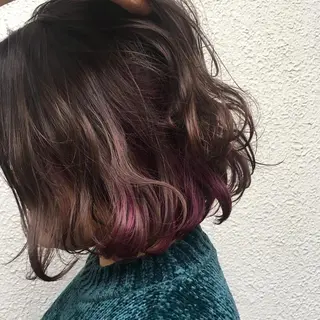 セミロング カラー ラブーケ中川中島店 クラタチカコのヘアスタイル