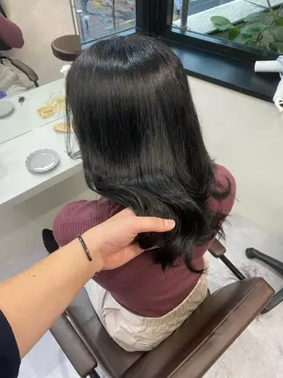 セミロング 韓国風cut/ 縮毛矯正/正岡幹康のヘアスタイル