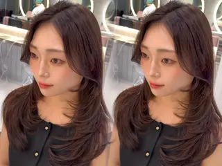 セミロング 熊本1🏅圧倒的 可愛さレイヤーカットのヘアスタイル