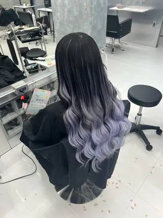 ロング カラー ヘアアレンジ 👑高評価多数エク ステ×ハイトーン唯澄のヘアスタイル
