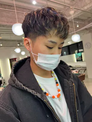 ショート カラー パーマ メンズ 🧨ブリーチー×ボブ レイヤー💎じゅえるのヘアスタイル