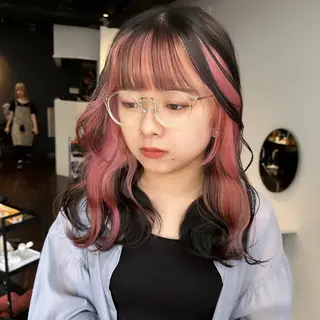 セミロング カラー ボブ/ダブルカラー 縮毛矯正/支持多数のヘアスタイル