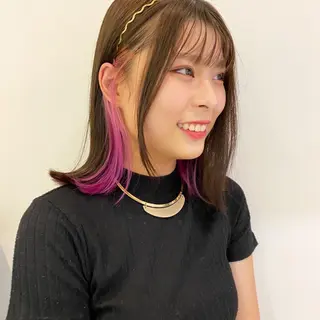 ミディアム カラー ヘアアレンジ 自由が丘 艶髪美容師✨生板🌿のヘアスタイル