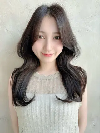 ロング カラー 新宿✨レイヤーカット 韓国ヘア/坂本亜裟海のヘアスタイル