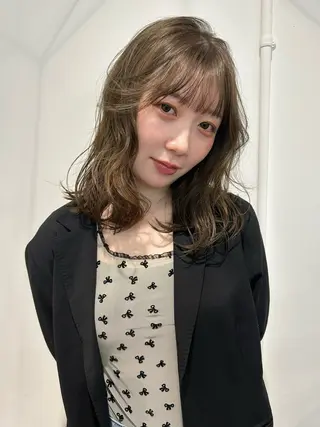 ミディアム カラー 原 瑞希のヘアスタイル