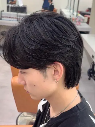 ミディアム カラー パーマ メンズ メンズ/パーマ/ 短髪/京都駅/井上光のヘアスタイル