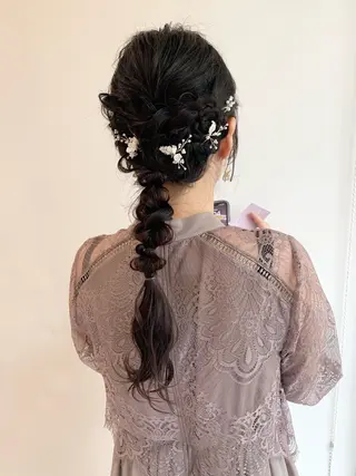 ロング ヘアアレンジ moeka レイヤー /艶カラー/韓国のヘアスタイル