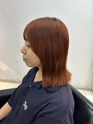 カラー RIN パーマ/暖色カラーのヘアスタイル