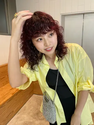 ミディアム カラー パーマ Kouta/似合わせ /パーマ/カラーのヘアスタイル