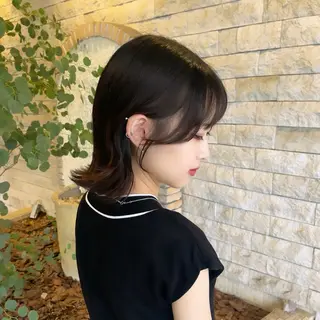 ミディアム suzuka/透明感 カラー 美髪縮毛矯正のヘアスタイル