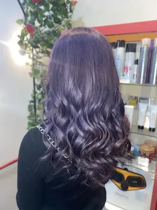 セミロング ゆぴ☾‪/推しカラー /ハイトーンのヘアスタイル