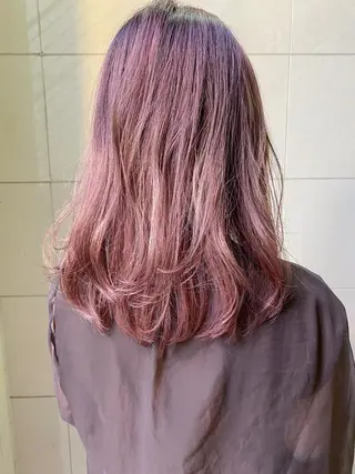 セミロング カラー ness ネスのヘアスタイル