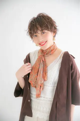 ショート 髪質改善ストレート、 カラー清野雄大のヘアスタイル