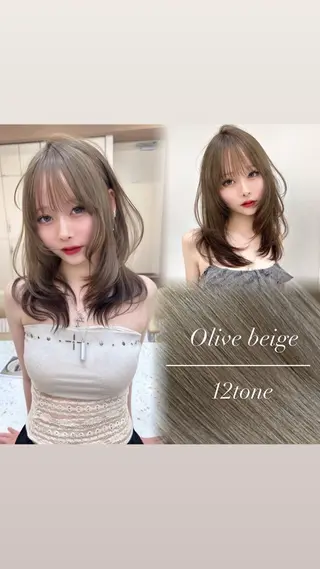 ミディアム カラー 荻野 峻輔/韓国ヘア /レイヤー/艶カラーのヘアスタイル