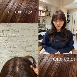 ロング カラー 上野 莉菜のヘアスタイル