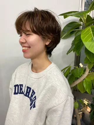 ショート カラー パーマ ヘアアレンジ レイヤー/メンズ🥑 マエダアズミ🥑のヘアスタイル