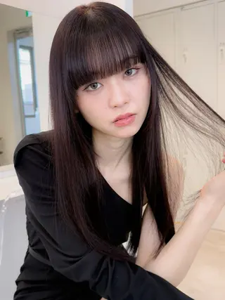 ロング カラー 艶髪ブリーチ 永井竜也のヘアスタイル