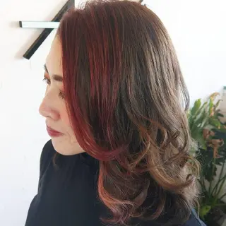 ロング カラー パーマ ヘアアレンジ Add9 柳田健登のヘアスタイル