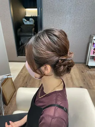 セミロング ヘアアレンジ k-twoたき✨艶感 カラー/美髪矯正のヘアスタイル