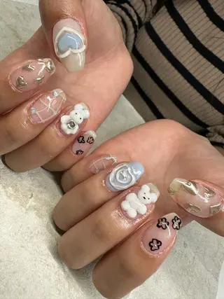 ロング カラー ヘアアレンジ キッズ ネイル マツエク・マツパ アイブロウ 福田 加奈のネイルデザイン