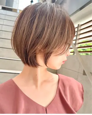 ショート 縮毛矯正\透明感カラ ー\まりんのヘアスタイル