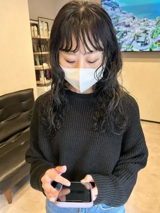 ロング カラー パーマ ナカジマ ナナのヘアスタイル