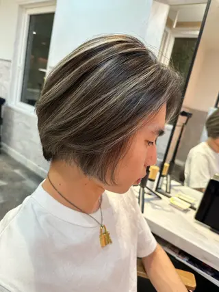 ショート カラー メンズ Dimo＆所属・ハイライトカラー /ダイスケのヘアスタイル