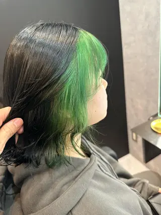 ミディアム カラー 透明感/ブリーチ縮毛 /髪質改善/星野純一のヘアスタイル