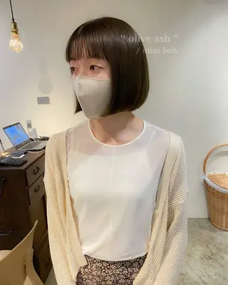 ミディアム カラー 板谷みさき /艶ボブ/藤沢美容室のヘアスタイル