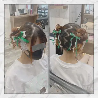 セミロング ヘアアレンジ ヘアセット/着付け 𓇼 松本 夏美𓇼のヘアスタイル