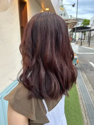 セミロング カラー ヘアアレンジ chacha blanc元山のヘアスタイル