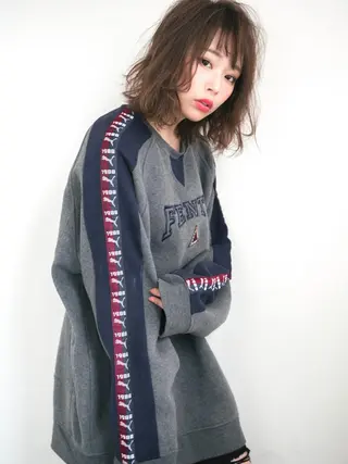 ミディアム カラー パーマ ヘアアレンジ 年間1500人担当 代表　南一路のヘアスタイル