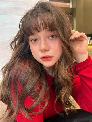 ミディアム パーマ 🫒オリーブカラー/ みづき/パーマ🤍のヘアスタイル