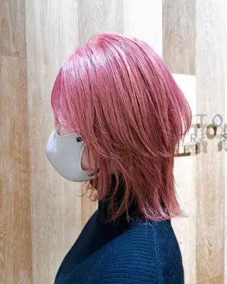 ミディアム カラー 🩵縮毛矯正 髪質 改善 美髪🩵のヘアスタイル