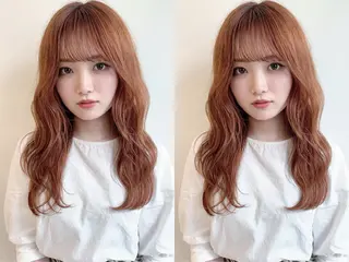 ロング カラー moeka レイヤー /艶カラー/韓国のヘアスタイル