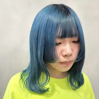 ミディアム カラー デザインカラー/パー マ🦖外岡咲希🦖のヘアスタイル