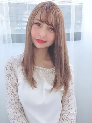 ミディアム カラー パーマ ヘアアレンジ 美髪矯正 Rioのヘアスタイル