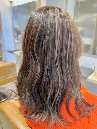 セミロング カラー 縮毛矯正×艶カラー /中村勇太のヘアスタイル