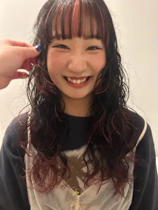 カラー パーマ かおん/パーマ \ウルフパーマのヘアスタイル